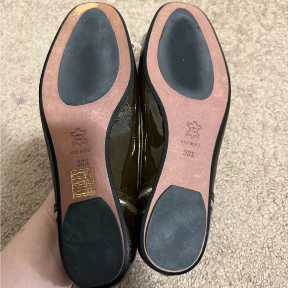 Jean-Michel Cazabat Patent Leather Bow Ballet Flats - Picture 5 of 9